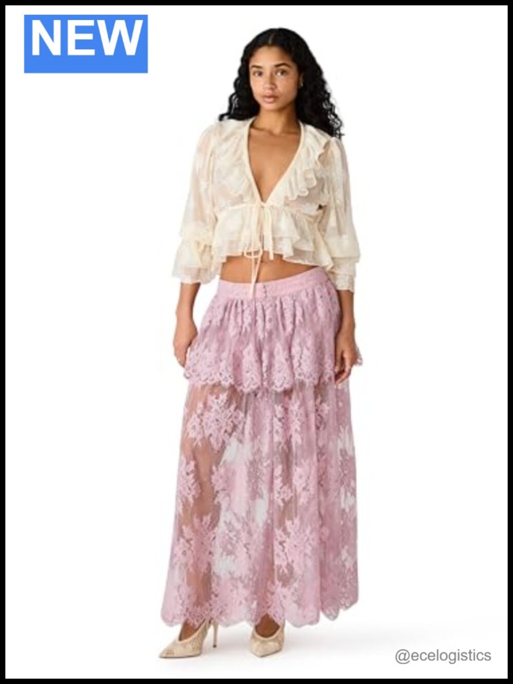 Women's A-Line Maxi Skirt with Peplum Detail Zipper Closure